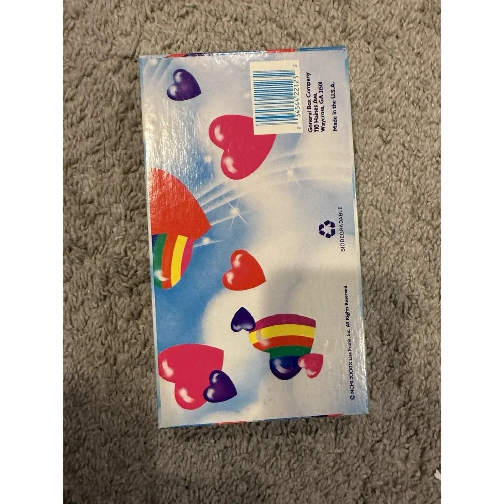 1980s‎ Vintage Lisa Frank Unicorn Rainbow Love Hearts Pencil Cardboard Box